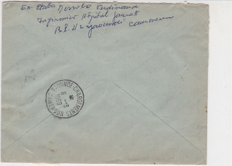 Rep Du Cameroun 1969 Regd Airmail Yaounde Cancels Lady Stamp Cover Ref 30695 