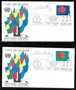 United Nations NY 258-59 IWY Headquarters Cachet FDC Signed by Designer