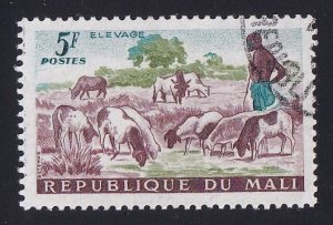 Mali   #21 cancelled  1961  shepherd and sheep   5fr