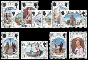 Falkland Islands 1983 QEII 150th Anniversary set complete VFU. SG 439-449.