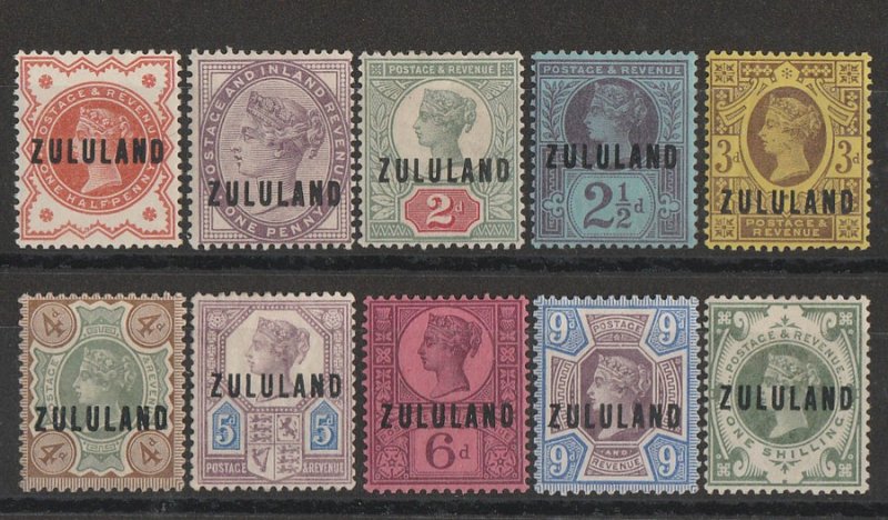 ZULULAND 1888 QV GB ½d to 1/-. 