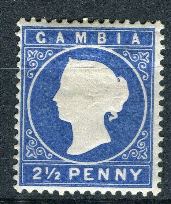 GAMBIA; 1886 classic QV Crown CA issue Mint hinged Shade of 2.5d. value