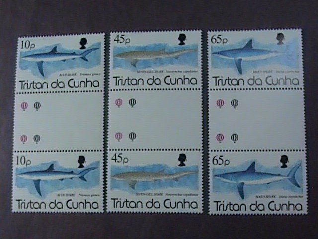 TRISTAN da CUNHA # 551-553-MINT/NH-COMPLETE SET OF CROSS GUTTER PAIRS--1993