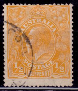 Australia, 1923, KGV, 1/2p, orange, used