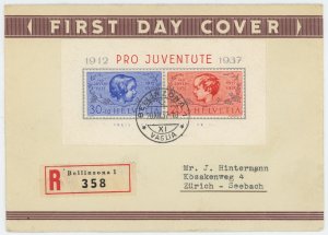 Switzerland B89 First Day Cover FDC SBK catalog CHF 350 (2407 22)