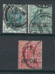 Great Britain 3 Different IR Officials Used F/VF 1897-1908 SCV $18.25