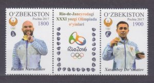 2017 Uzbekistan 1187-1188strip 2016 Olympic Games in Rio de Janeiro  5,00 €