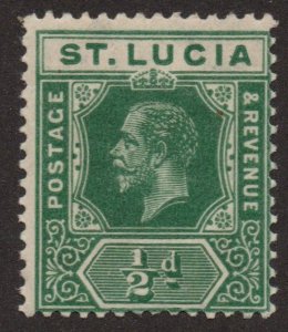 St. Lucia (1912) - Scott # 64,   MH