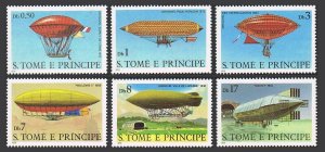 St Thomas & Prince 561-566, MNH. Michel 626-631. Dirigibles 1979.