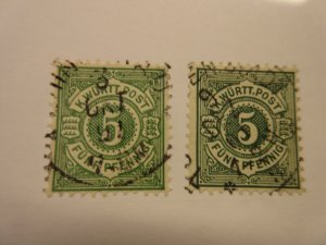 German States WURTTEMBERG Scott 59, 59b USED Lot11 Cat $24.55