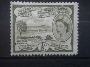 ST. KITTS-NEVIS, 1956, MH 1/2c, Salt Pond, Anguilla, Scott 120