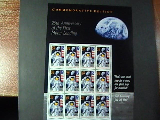 U.S.# 2841-MNH--MINI SHEET OF 12----25 TH ANNIVERSARY MOON LANDING--1994