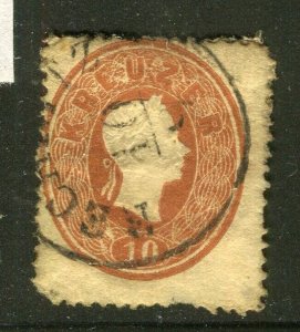 AUSTRIA; 1860s classic F. Joseph issue used POSTMARK value 10K.