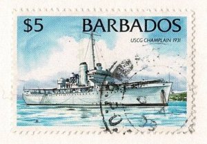 Barbados #884d used $5 ship