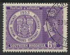 Southern Rhodesia  SG 76  VFU  SC# 79 - Rhodes Centenary Exhibition