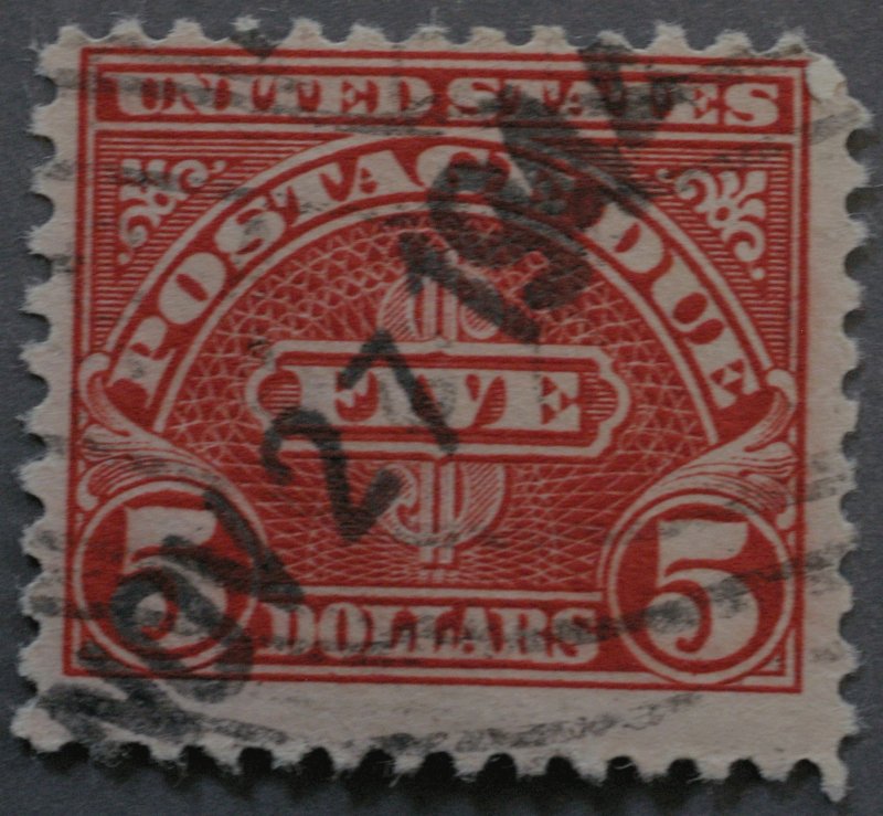 United States #J78 5 Dollars Postage Due Used NOV 27 1944 Cancel
