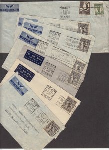 1950 Australia airmail postal history lot of 7 commercial covers to US Chicago