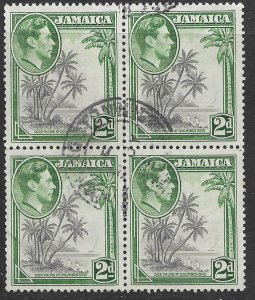 Jamaica #119 Used block.  King George VI