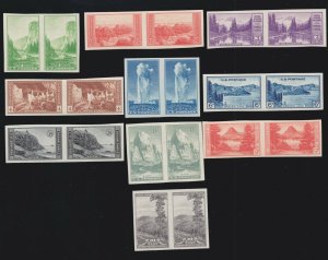 US 756-765 National Parks Unused Horizontal Pairs XF NGAI SCV $30