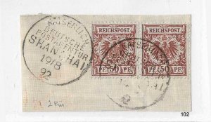 Germany Sc #51 50pf used with Shanghai CDS on piece VF