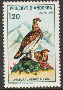 ANDORRA-FRENCH 268, WHITE PARTRIDGES. MINT, NH. (274)