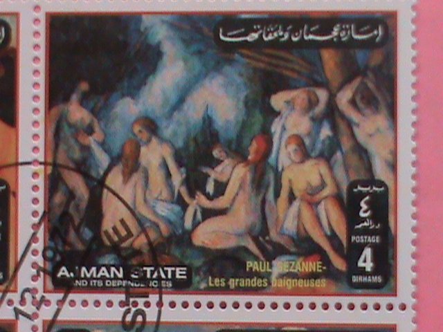 AJMAN STATE STAMP- WORLD FAMOUS NUDE ART CTO -MNH STAMP SHEET -RARE VERY RARE