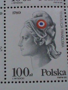 POLAND 1989- SC#2908a  PHILEXFRANCE'89 STAMP SHOW MNH S/S SHEET- VERY FINE