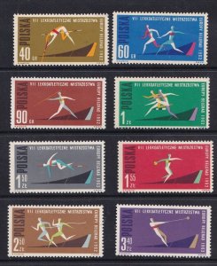 Poland  #1079-1086  MNH  1962 athletic championships