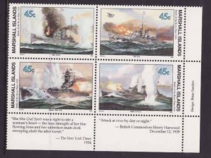 Marshall Islands #245a-unused NH block- Id5-Ships-WWII-1989-