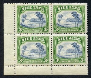 Niue SG77 3/- U/M Corner Block Cat 140 pounds