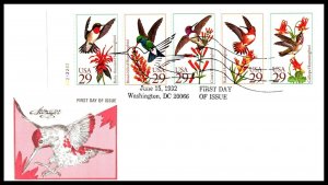 OAS-CNY 7441 FDC SCOTT 2642-46 – 1992 29c Hummingbirds