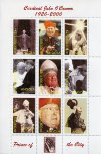 Angola MNH Cardinal John O'Connor Pope John Paul II 9v M/S Popes Religion Stamps