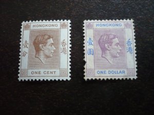 Stamps - Hong Kong - Scott# 154, 163 - Mint Hinged Part Set of 2 Stamps