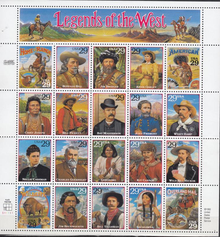 USA - 1994 Legends of the West  Sc# 2869 - MNH (1367)