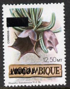 Mozambique 1994 Surcharged 100m on 12m50 Flowers with sur...