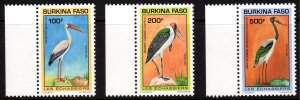 Burkina Faso 1993 Sc#959/961 BIRDS LES ECHASSIERS Set (3) MNH