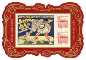 Scott 4905c $2.00 Circus Souvenir No Die-Cut Imperforate from Press Sheet Cat $9