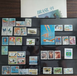 BRAZIL 1993 OFFICIAL YEARSET, stamps w/original folder