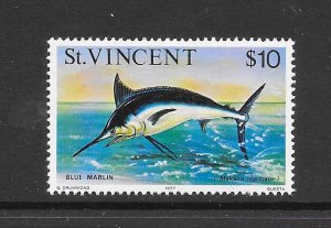 FISH - ST VINCENT #425 BLUE MARLIN (DATED 1977) MNH