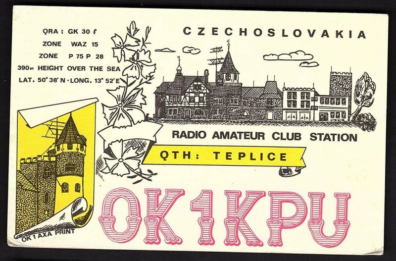 QSL QSO RADIO CARD OK1KPU,1980,Czechoslovakia, (Q2188)