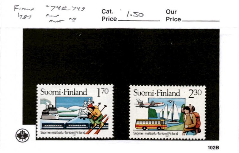 Finland, Postage Stamp, #748-749 Mint NH, 1987 Ship, Airplane (AB)