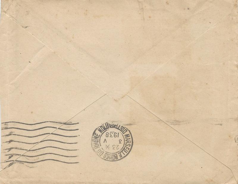 Monaco, 1938 Cover Franked with 10 Stamps, Sent to Tunis, Tunisia