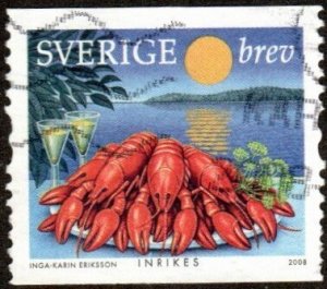 Sweden 2590 - Used -  (5.50k) Plate of Crawfish (2008) (cv $1.90)