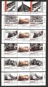 MONTENEGRO-MNH STRIP-100 YEARS OF THE FIRST MONTENEGRO RAILWAY, LOCOMOTIVES-2009