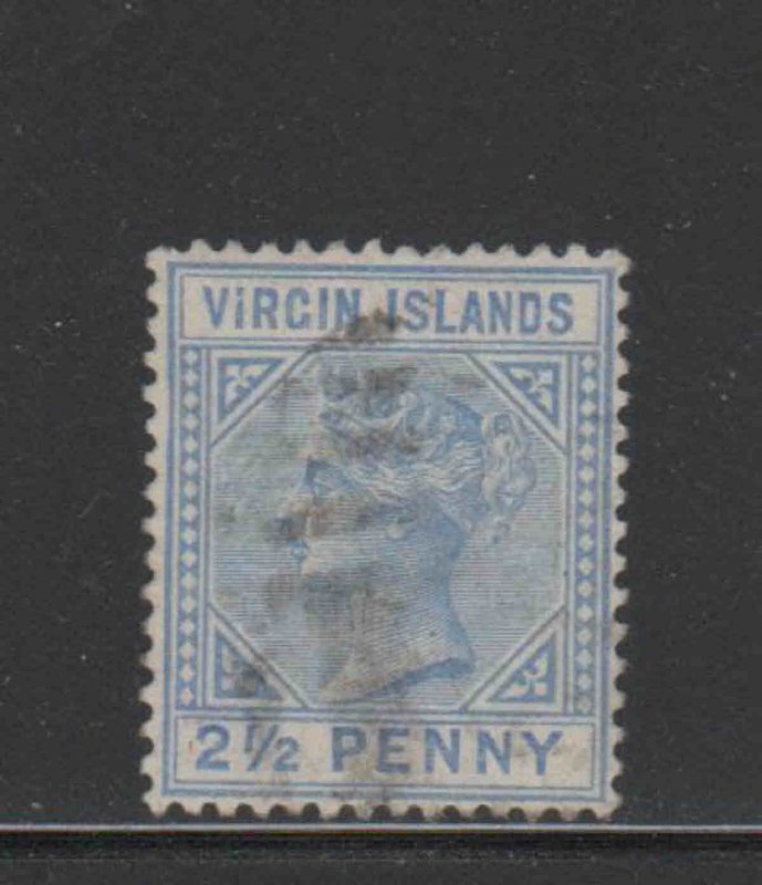 VIRGIN ISLANDS #15  1884 2 1/2o  QUEEN VICTORIA        F-VF  USED