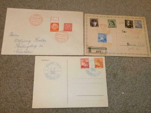 CZECH., BOHEMIA-MORAVIA ON 1 COVER 2 POSTAL CARDS, SPECIAL CANCELS