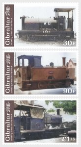 2023 Gibraltar Working Trains (3)  (Scott NA) MNH