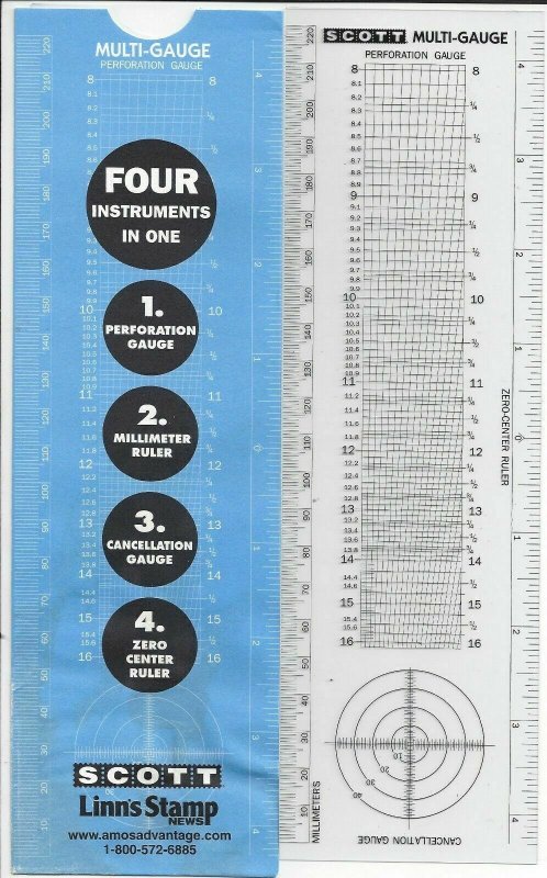 Scott Multi-Gauge Precise Perforation, MM Ruler, Cancel Size, Zero Center - NEW