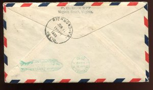 C13 Graf Zeppelin Block w/PLATE # on APRIL 26 1930 Cover to Virginia LV9717