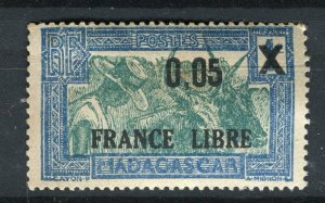 FRENCH COLONIES; MADAGASCAR 1940s early FRANCE LIBRE Optd Mint 5c. value